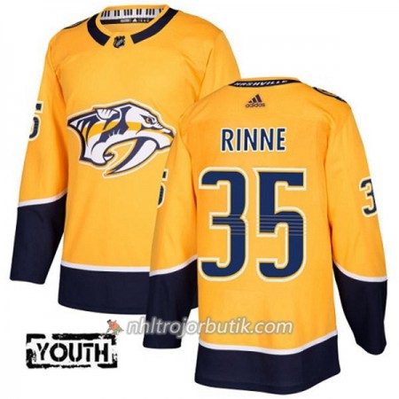 Barn Ishockey Nashville Predators Tröja Pekka Rinne 35 Adidas 2017-2018 Guld Authentic
